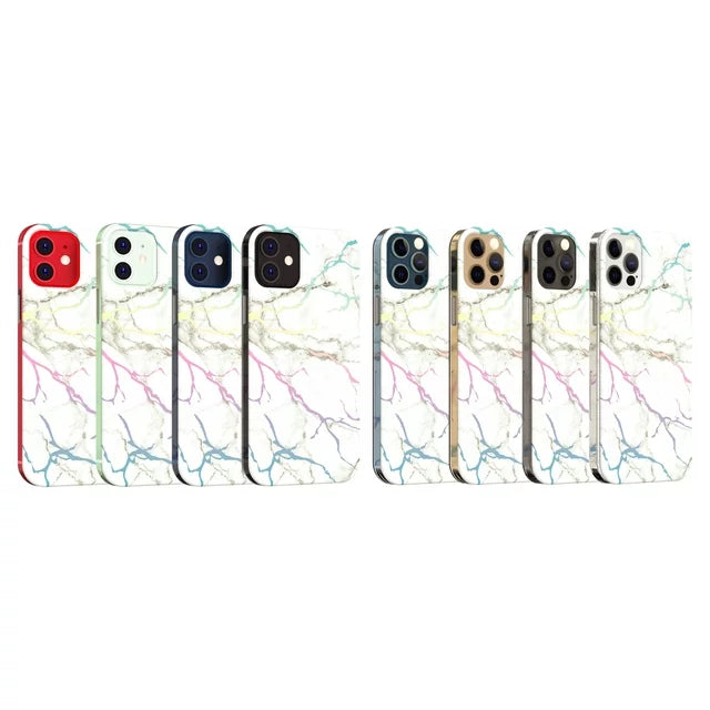 Protect Onn White Iridescent Marble Phone Case for iPhone 12 Pro Max