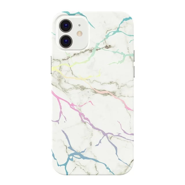 Protect Onn White Iridescent Marble Phone Case for iPhone 12 Pro Max