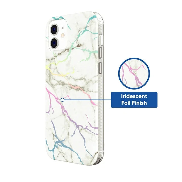 Protect Onn White Iridescent Marble Phone Case for iPhone 12 Pro Max