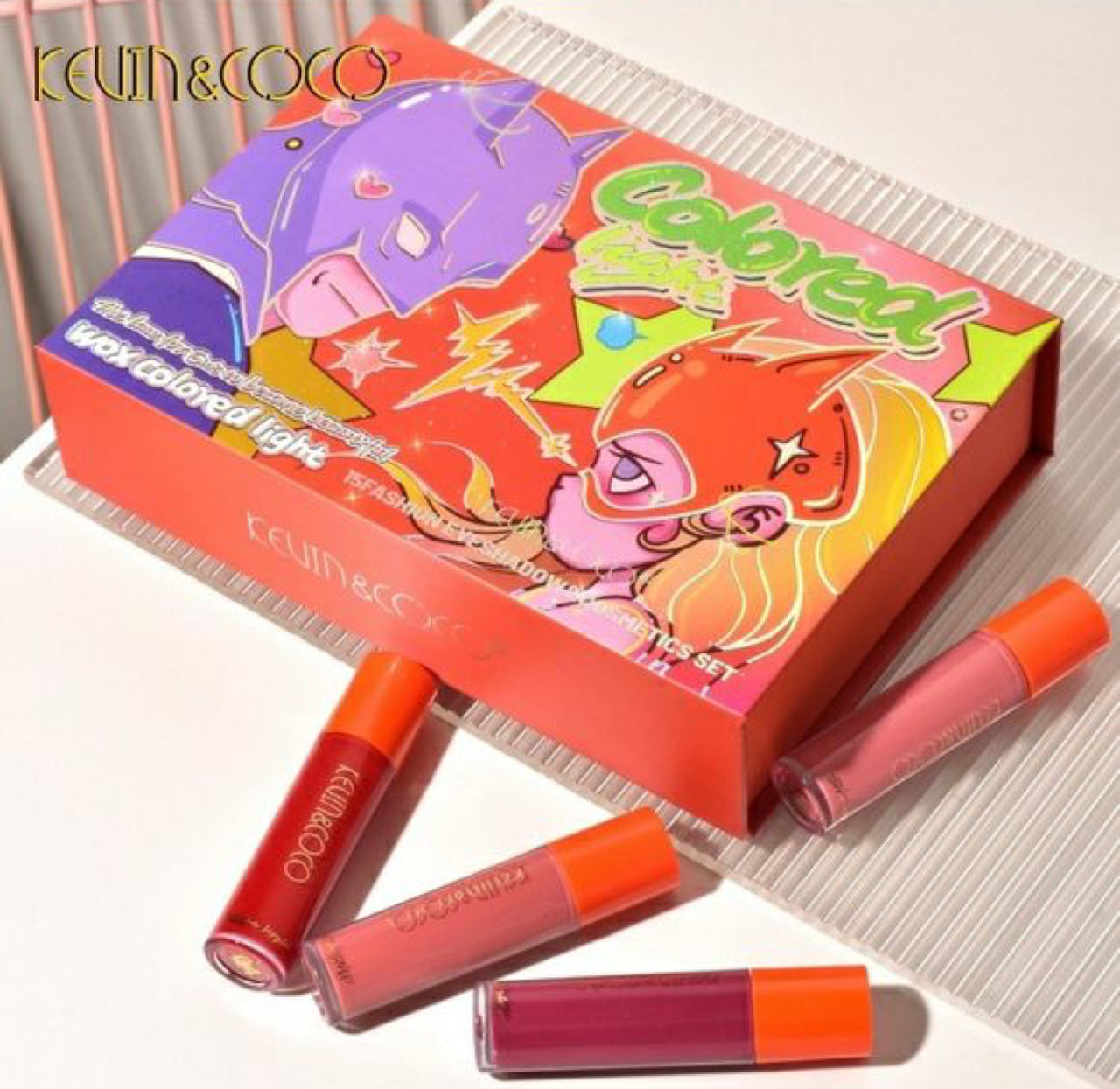 Kevin & Coco Colored Light Eyeshadow Palette & Lipgloss PR Kit