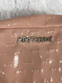Thumbnail for Betsey Johnson Blush Embossed Bow Makeup Bag