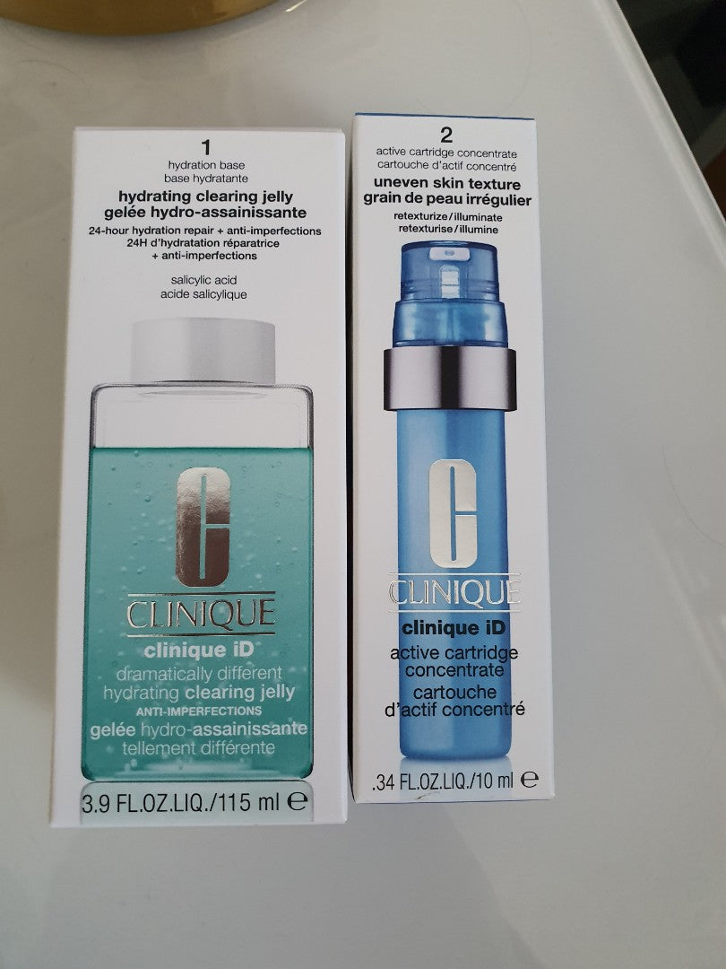 CliniqueID Hydrating Clearing Jelly Base Moisturizer + Pores & Uneven Texture Active Catridge Concentrate
